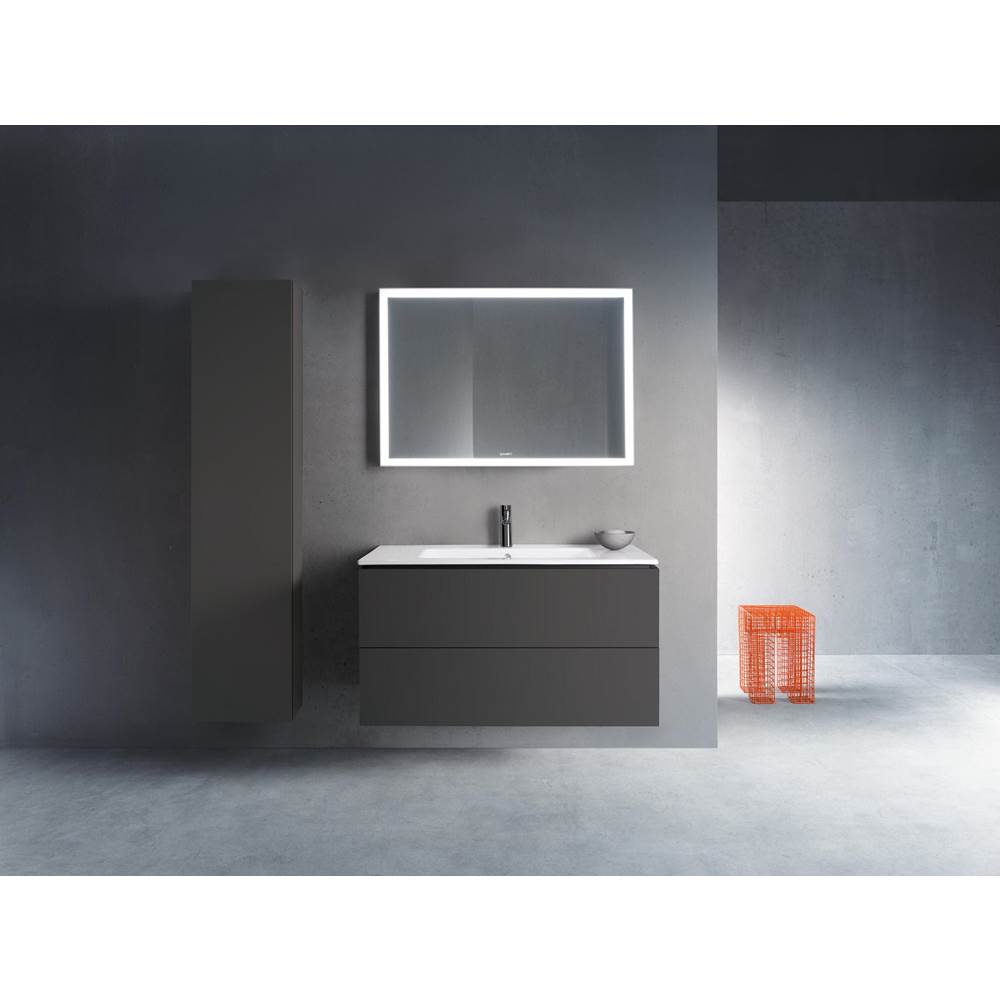 L-Cube Two Drawer Wall-Mount Vanity Unit Concrete Gray