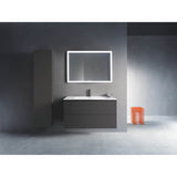 L-Cube Two Drawer Wall-Mount Vanity Unit Concrete Gray