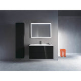 L-Cube Two Drawer Wall-Mount Vanity Unit Concrete Gray