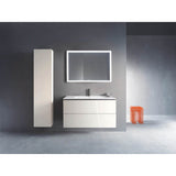 L-Cube Two Drawer Wall-Mount Vanity Unit Concrete Gray