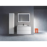 L-Cube Two Drawer Wall-Mount Vanity Unit Concrete Gray
