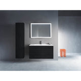 L-Cube Two Drawer Wall-Mount Vanity Unit Concrete Gray