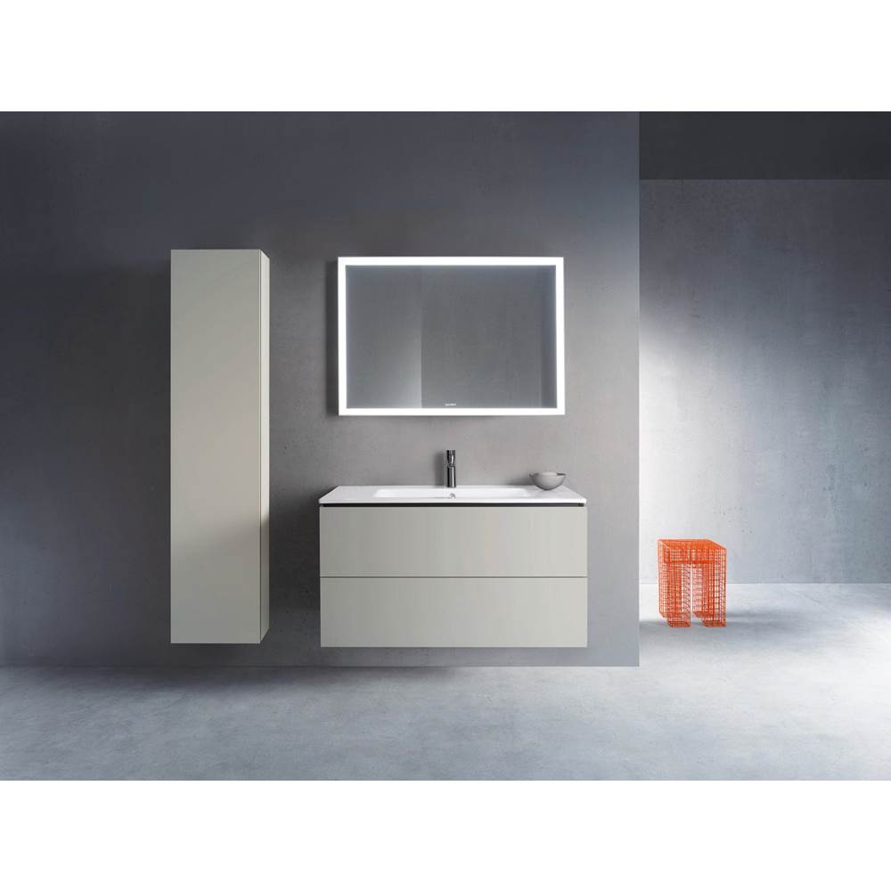 L-Cube Two Drawer Wall-Mount Vanity Unit Concrete Gray