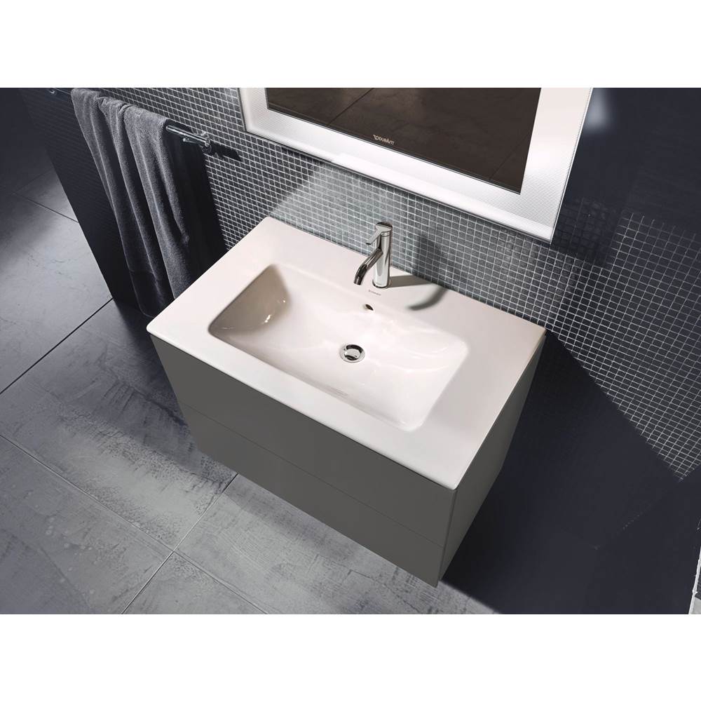 L-Cube Two Drawer Wall-Mount Vanity Unit Concrete Gray