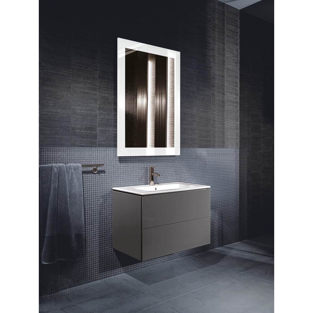 L-Cube Two Drawer Wall-Mount Vanity Unit Concrete Gray