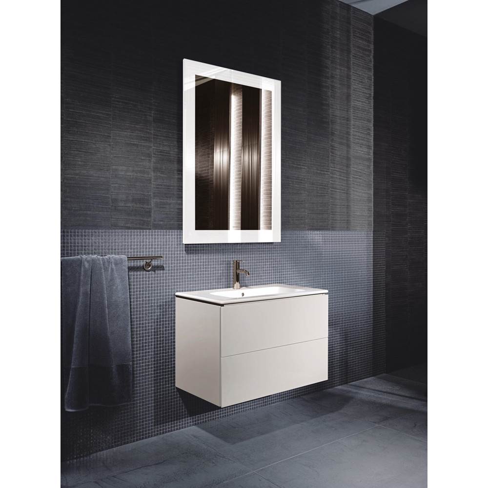 L-Cube Two Drawer Wall-Mount Vanity Unit Concrete Gray