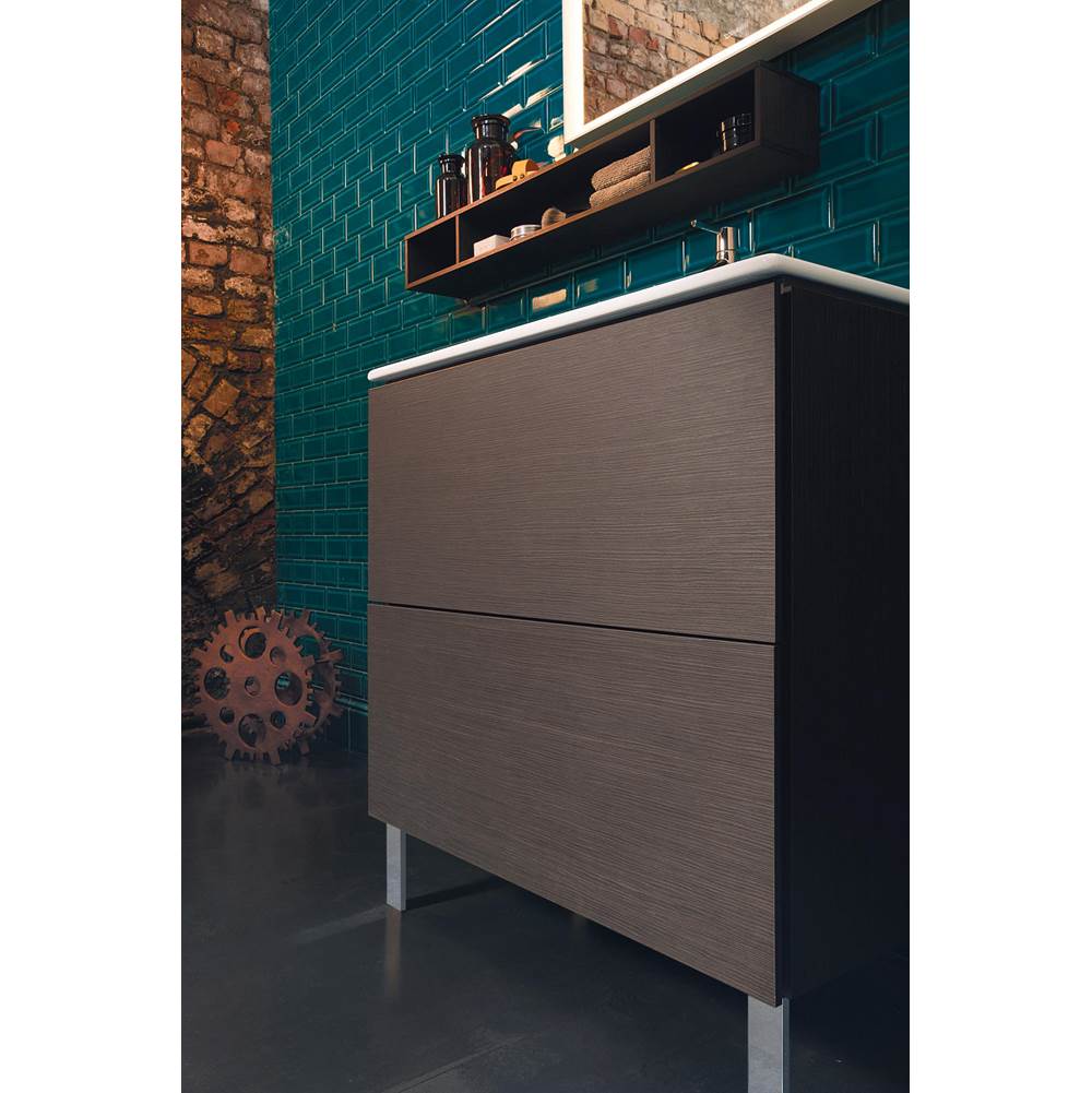 L-Cube Two Drawer Floorstanding Vanity Unit Concrete Gray