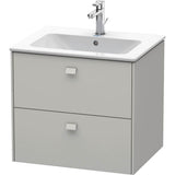 Duravit - Brioso Two Drawer Wall-Mount Vanity Unit Concrete Gray - Concrete Gray Matte