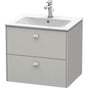 Duravit - Brioso Two Drawer Wall-Mount Vanity Unit Concrete Gray - Concrete Gray Matte