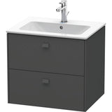Duravit - Brioso Two Drawer Wall-Mount Vanity Unit Graphite - Graphite Matte