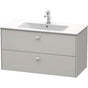 Duravit - Brioso Two Drawer Wall-Mount Vanity Unit Concrete Gray - Concrete Gray Matte
