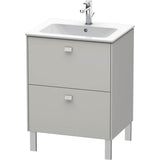 Duravit - Brioso Two Drawer Floorstanding Vanity Unit Concrete Gray - Concrete Gray Matte