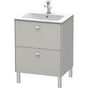 Duravit - Brioso Two Drawer Floorstanding Vanity Unit Concrete Gray - Concrete Gray Matte