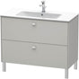 Duravit - Brioso Two Drawer Floorstanding Vanity Unit Concrete Gray - Concrete Gray Matte
