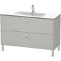 Duravit - Brioso Two Drawer Floorstanding Vanity Unit Concrete Gray - Concrete Gray Matte