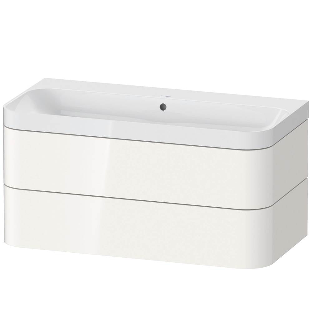 Duravit - Happy D.2 Plus Two Drawer C-Shaped Wall-Mount Vanity Kit White - White High Gloss