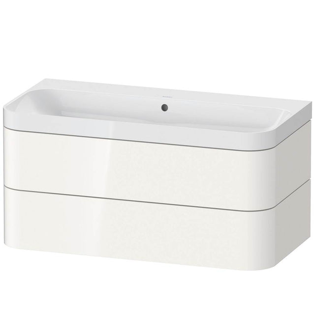 Duravit - Happy D.2 Plus Two Drawer C-Shaped Wall-Mount Vanity Kit White - White High Gloss