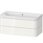 Duravit - Happy D.2 Plus Two Drawer C-Shaped Wall-Mount Vanity Kit White - White High Gloss