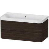 Duravit - Happy D.2 Plus Two Drawer C-Shaped Wall-Mount Vanity Kit Walnut Brushed - Walnut Brushed