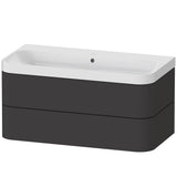Duravit - Happy D.2 Plus Two Drawer C-Shaped Wall-Mount Vanity Kit Graphite - Graphite Super Matte