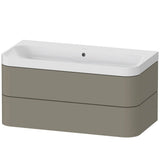 Duravit - Happy D.2 Plus Two Drawer C-Shaped Wall-Mount Vanity Kit Stone Gray - Stone Gray Satin Matte