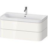 Duravit - Happy D.2 Plus Two Drawer C-Shaped Wall-Mount Vanity Kit White - White High Gloss