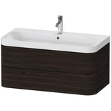 Duravit - Happy D.2 Plus Two Drawer C-Shaped Wall-Mount Vanity Kit Walnut Brushed - Walnut Brushed