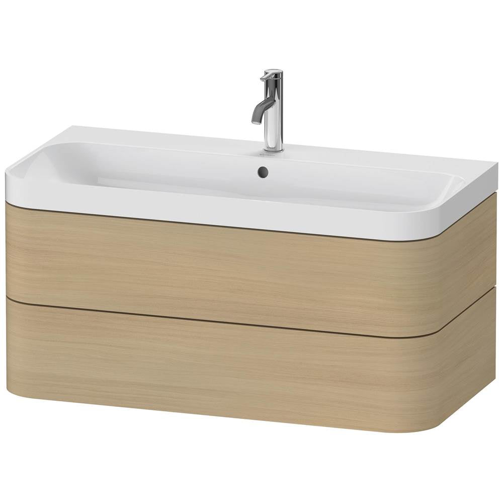 Duravit - Happy D.2 Plus Two Drawer C-Shaped Wall-Mount Vanity Kit Mediterranean Oak - Mediterranean Oak