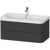 Duravit - Happy D.2 Plus Two Drawer C-Shaped Wall-Mount Vanity Kit Graphite - Graphite Super Matte