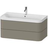 Duravit - Happy D.2 Plus Two Drawer C-Shaped Wall-Mount Vanity Kit Stone Gray - Stone Gray Satin Matte