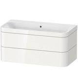Duravit - Happy D.2 Plus Two Drawer C-Bonded Wall-Mount Vanity Kit White - White High Gloss