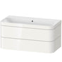 Duravit - Happy D.2 Plus Two Drawer C-Bonded Wall-Mount Vanity Kit White - White High Gloss