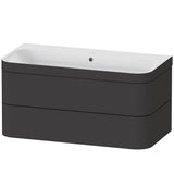 Duravit - Happy D.2 Plus Two Drawer C-Bonded Wall-Mount Vanity Kit Graphite - Graphite Super Matte