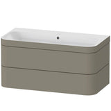 Duravit - Happy D.2 Plus Two Drawer C-Bonded Wall-Mount Vanity Kit Stone Gray - Stone Gray Satin Matte