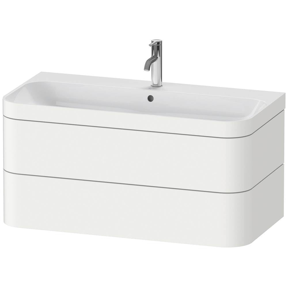 Duravit - Happy D.2 Plus Two Drawer C-Bonded Wall-Mount Vanity Kit White - White Satin Matte
