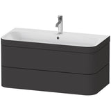 Duravit - Happy D.2 Plus Two Drawer C-Bonded Wall-Mount Vanity Kit Graphite - Graphite Super Matte