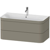 Duravit - Happy D.2 Plus Two Drawer C-Bonded Wall-Mount Vanity Kit Stone Gray - Stone Gray Satin Matte