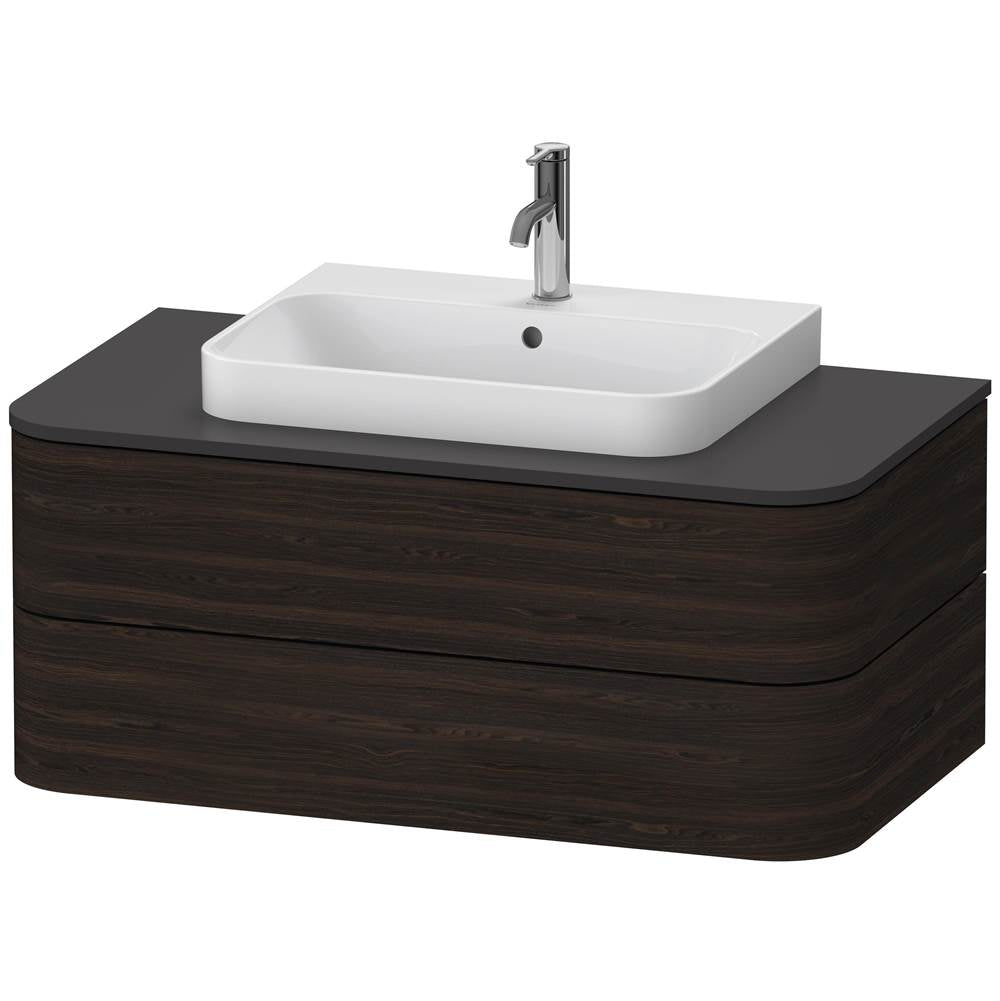Duravit - Happy D.2 Plus Two Drawer Wall-Mount Vanity Unit Walnut Brushed - Walnut Brushed
