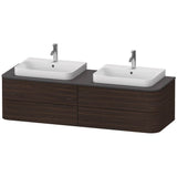Duravit - Happy D.2 Plus Four Drawer Wall-Mount Vanity Unit Walnut Brushed - Walnut Brushed