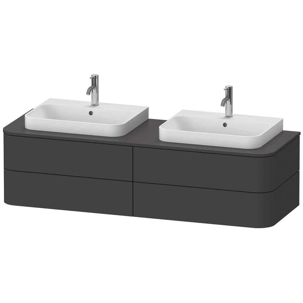 Duravit - Happy D.2 Plus Four Drawer Wall-Mount Vanity Unit Graphite - Graphite Super Matte