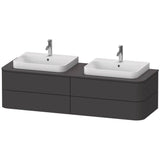 Duravit - Happy D.2 Plus Four Drawer Wall-Mount Vanity Unit Graphite - Graphite Super Matte