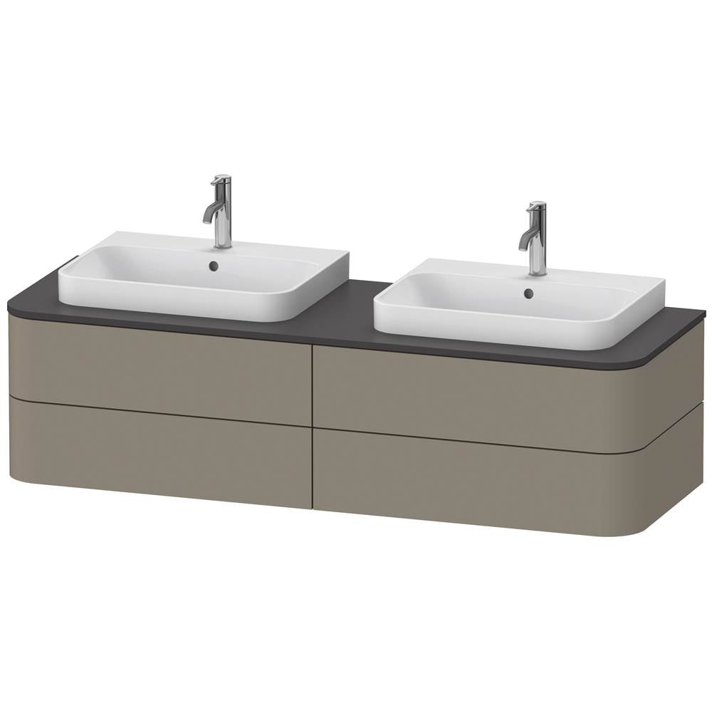 Duravit - Happy D.2 Plus Four Drawer Wall-Mount Vanity Unit Stone Gray - Stone Gray Satin Matte