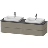 Duravit - Happy D.2 Plus Four Drawer Wall-Mount Vanity Unit Stone Gray - Stone Gray Satin Matte