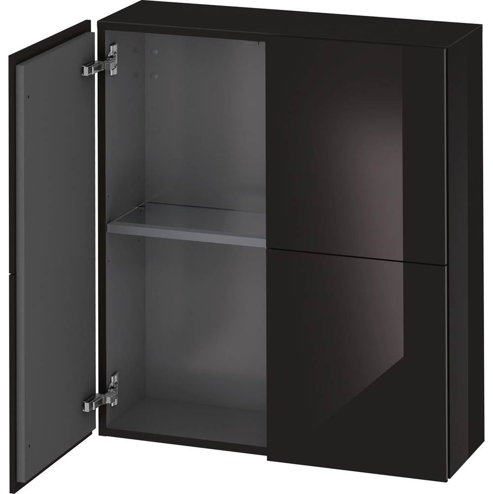 Duravit - L-Cube Semi-Tall Cabinet Black - Black High Gloss