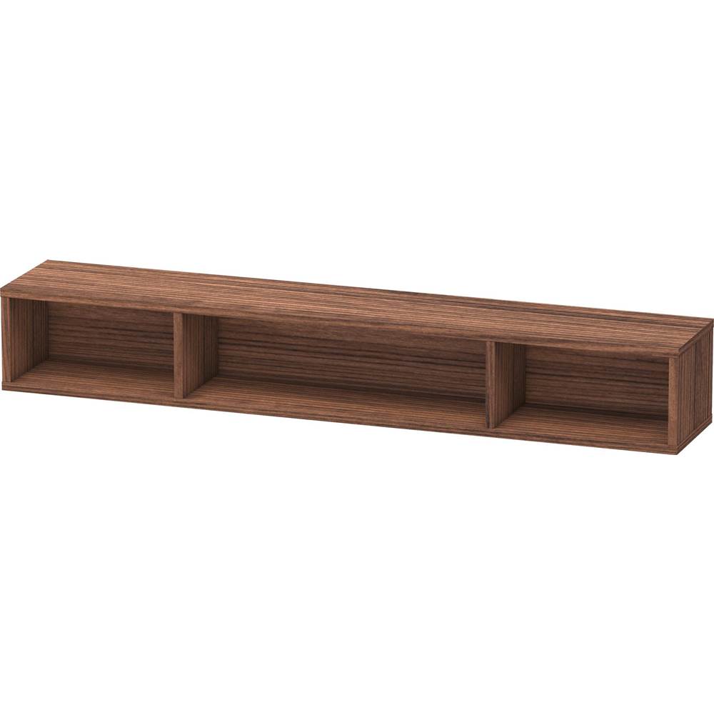 Duravit - L-Cube Wall Shelf with Three Compartments Walnut Dark - Walnut Dark