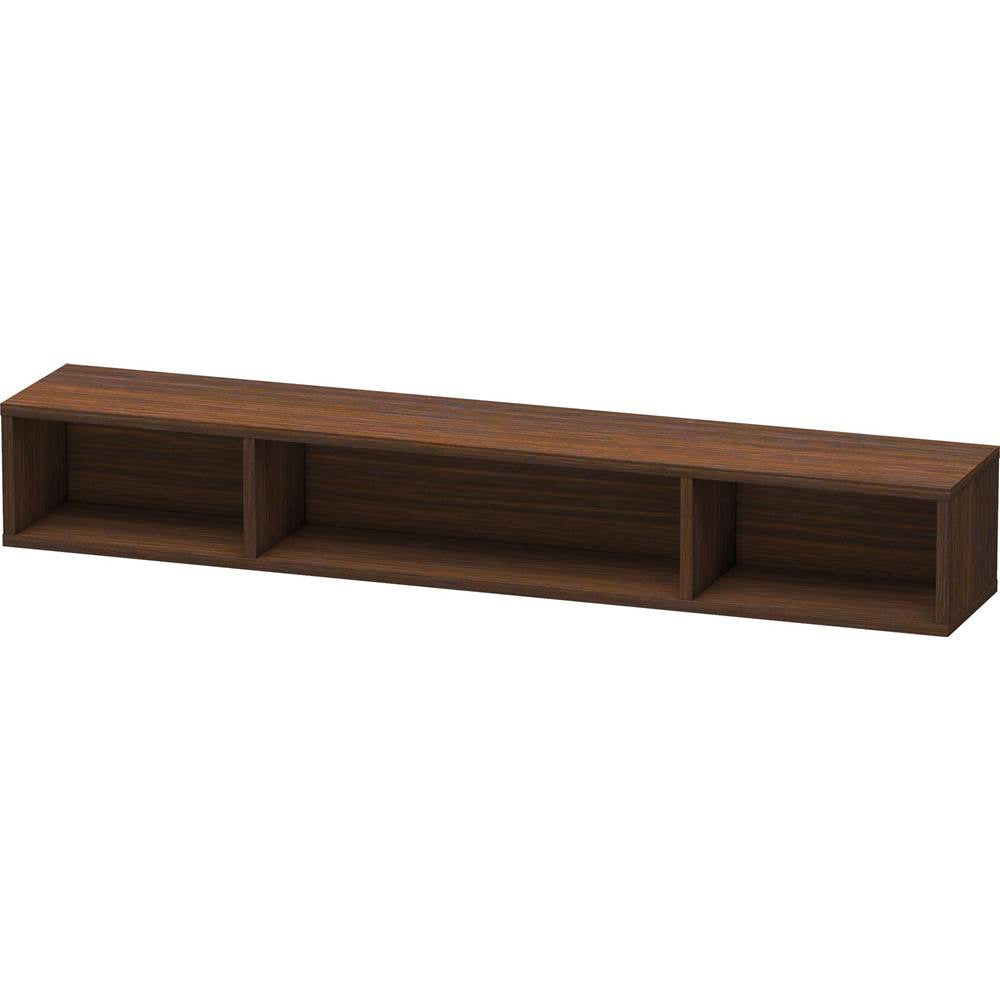 Duravit - L-Cube Wall Shelf with Three Compartments Walnut Brushed - Walnut Brushed