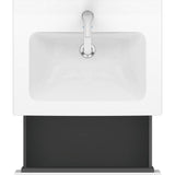 L-Cube One Drawer Wall-Mount Vanity Unit Concrete Gray