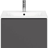 L-Cube One Drawer Wall-Mount Vanity Unit Concrete Gray