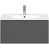 L-Cube One Drawer Wall-Mount Vanity Unit Concrete Gray