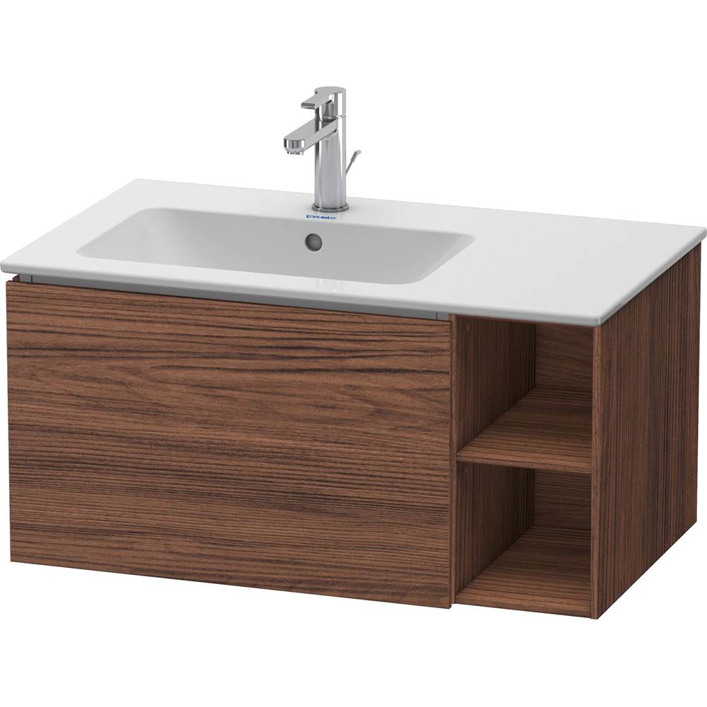 Duravit - L-Cube One Drawer Wall-Mount Vanity Unit Walnut Dark - Walnut Dark